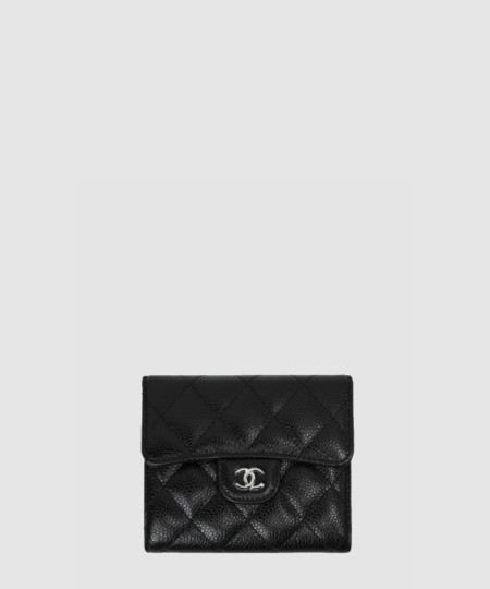 [CHANEL-샤넬] 클래식 반지갑 캐비어  은장 AP0231