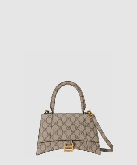 [GUCCI-구찌] 발렌시아가 해커 프로젝트 스몰 아워글래스 백 베이지 에보니 681697