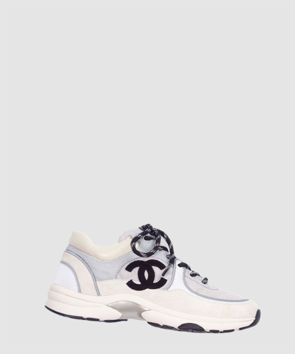 [CHANEL-샤넬] CC 로고 트위드 스니커즈 G38299