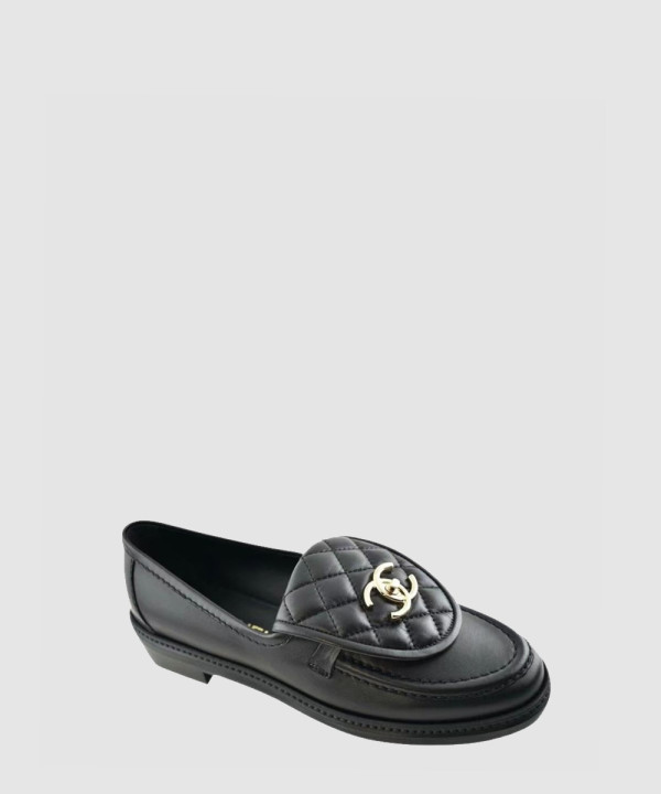 [CHANEL-샤넬] 퀼팅 턴락 모카신 로퍼 블랙 G36646