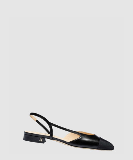 [CHANEL-샤넬] 슬링백 고트 블랙 로우