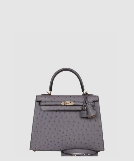 [HERMES-에르메스] 켈리 25 금장 오스트리치 레더