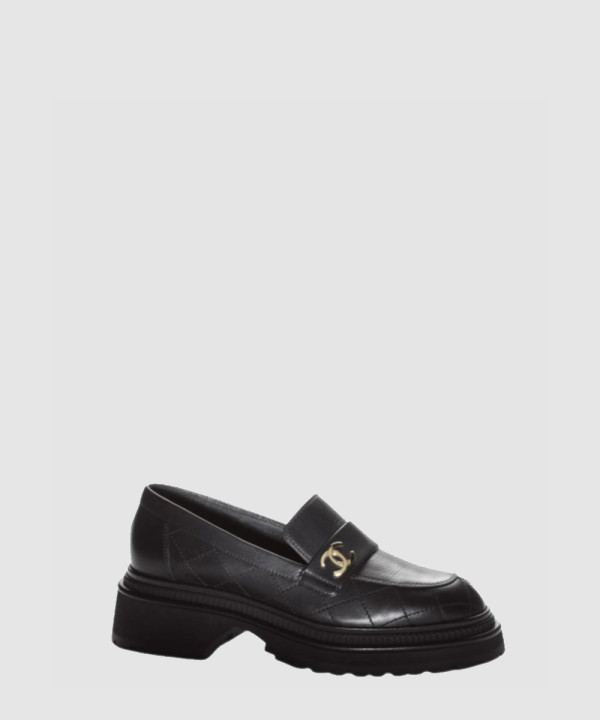 [CHANEL-샤넬] CC 로고 퀼팅 로퍼