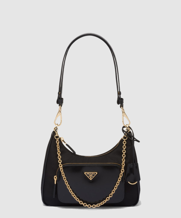 [PRADA-프라다] 리나일론 및 브러쉬드 가죽 미니백 1BC198