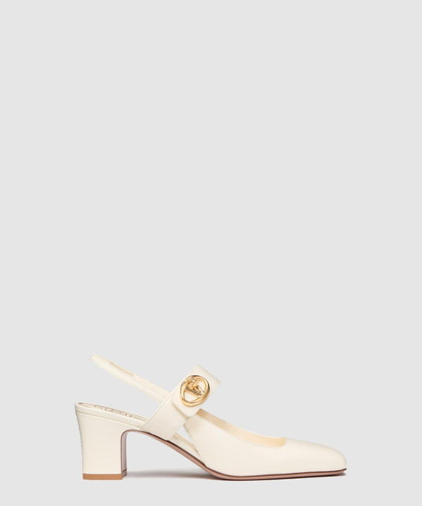 [VALENTINO-발렌티노] 브이로고 락커 메리제인 슬링백 펌프스 60MM