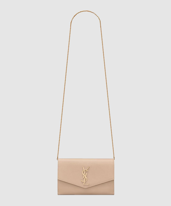 [SAINT LAURENT-생로랑] 그랑 드 뿌드르 엠보스드 가죽 소재의 UPTOWN 체인 지갑 607788