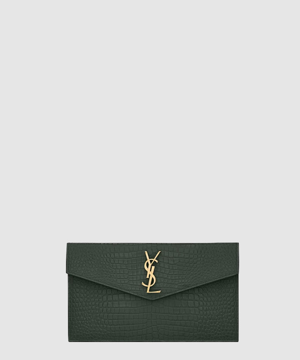 [SAINT LAURENT-생로랑] 크로커다일 엠보스드 유광 가죽 소재의 UPTOWN 파우치 565739