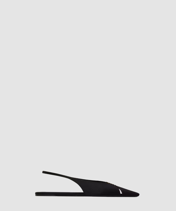 [SAINT LAURENT-생로랑] 새틴 크레이프 소재의 BABYLONE 슬링백 플랫 803646