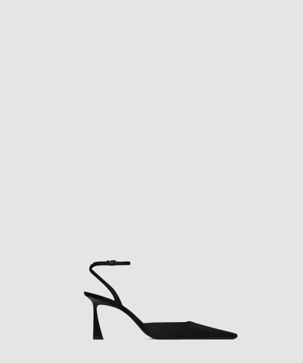 [SAINT LAURENT-생로랑] 새틴 크레이프 소재의 AIMÉE 슬링백 펌프스  810121