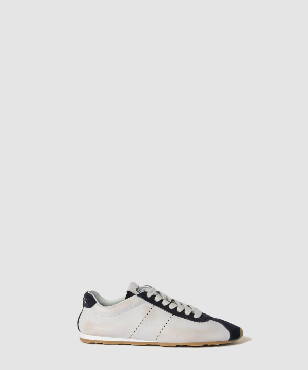 [MIU MIU-미우미우] 플룸 나파 가죽 및 스웨이드 스니커즈 5E114E