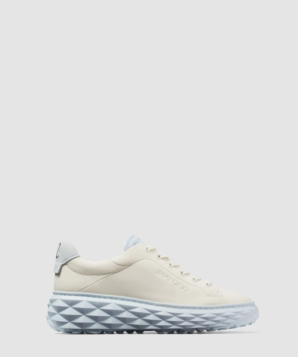 [JIMMY CHOO-지미추] 라테/파스텔 블루 엠보싱 가죽 스니커즈 JCXMALBONDIAMONDFMQB