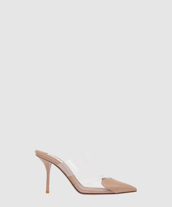 [ALAIA-알라이아] 페이턴트 송아지 가죽 하트 뮬 AA3M053CK150