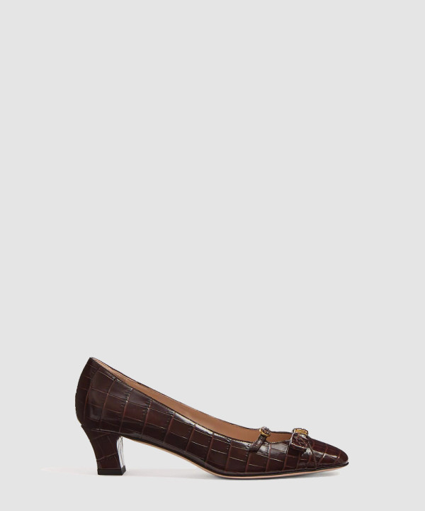 [VALENTINO-발렌티노] 프린트 카프스킨 보우오 데콜테 6W2S0LD2HUR