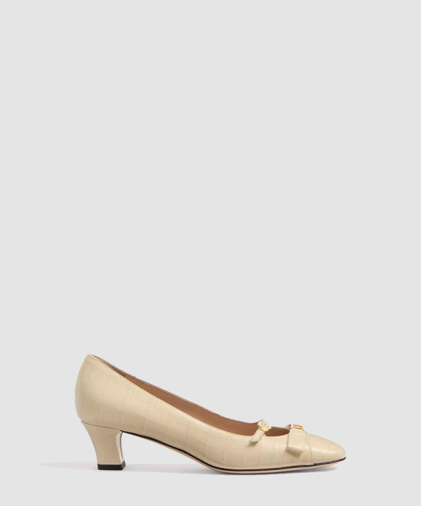 [VALENTINO-발렌티노] 프린트 카프스킨 보우오 데콜테 6W2S0LD2HUR