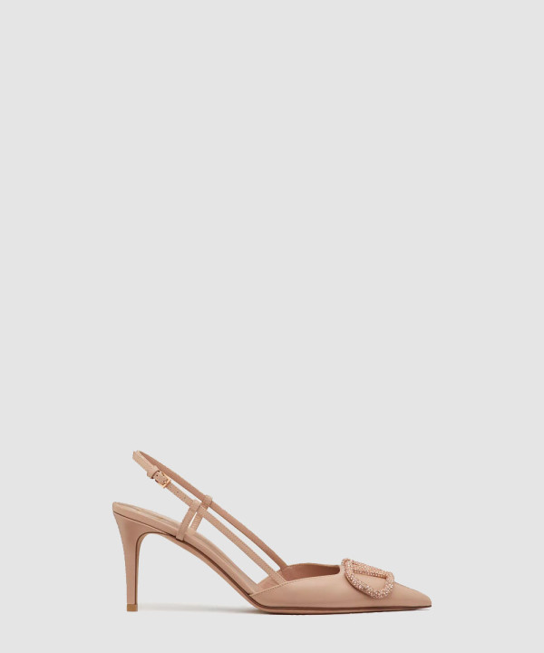 [VALENTINO-발렌티노] 송아지 가죽 브이로고 시그니처 슬링백 펌프스 3W2S0R01EST