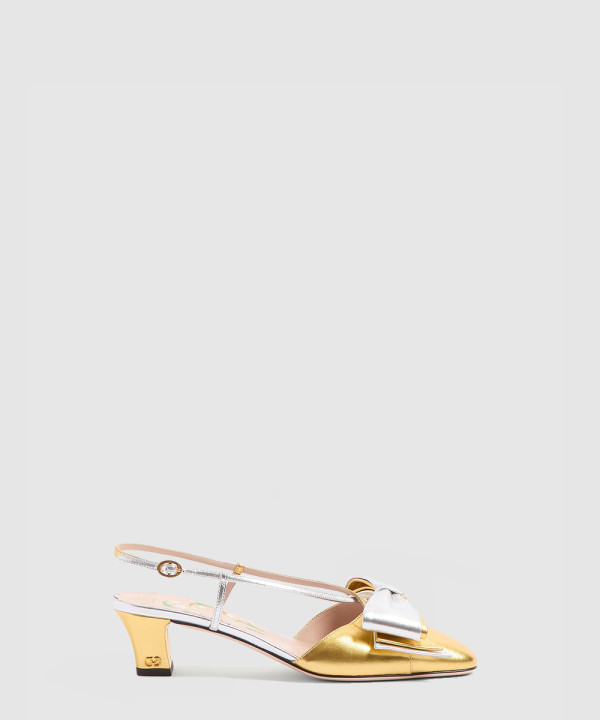 [VALENTINO-발렌티노] 보와우 라미네이트 나파 슬링백 펌프스 45MM 6W2S0LB6KDR