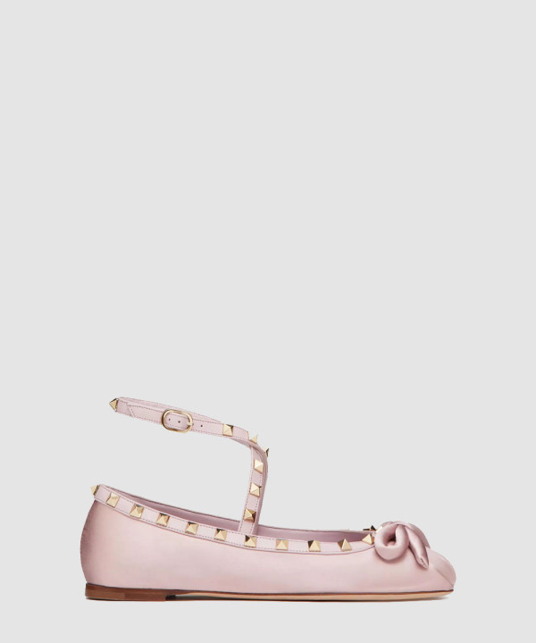 [VALENTINO-발렌티노] 락스터드 새틴 발레리나 5W2S0HB6SWH