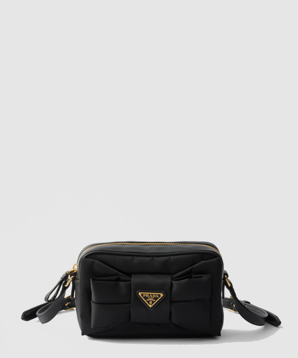 [PRADA-프라다] 리본 장식 리나일론 및 나파 가죽 미니 숄더백 1BH166