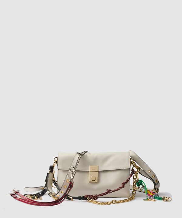 [PRADA-프라다] 참이 달린 라지 소프트 사운드 가죽 숄더백 1BD378