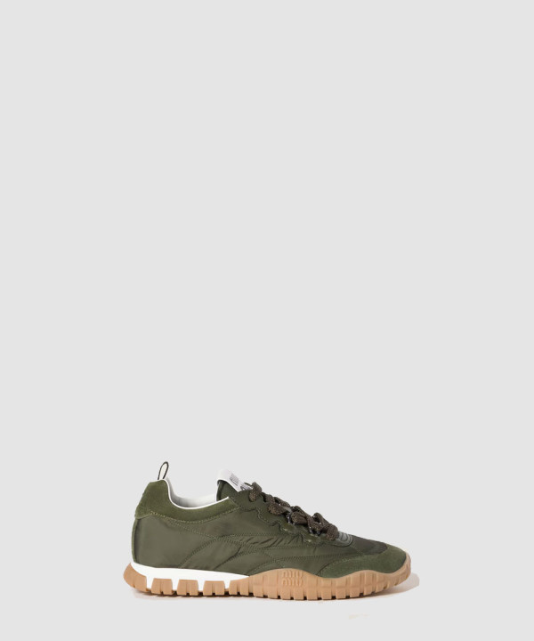 [MIUMIU-미우미우] 타이어 기능성 소재 및 스웨이드 스니커즈 5E417E