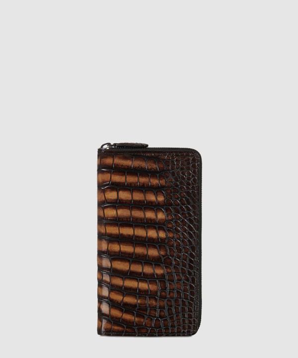 [BERLUTI-벨루티] 이타우바 엘리게이터 레더 지퍼 장지갑 ALLIGATOR-E2