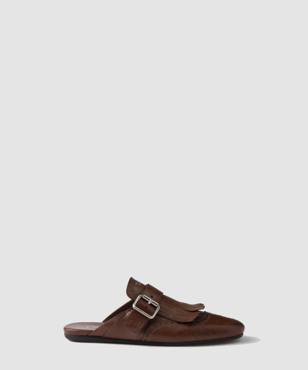 [PRADA-프라다] 셔플 프린지 가죽 뮬 1S973N