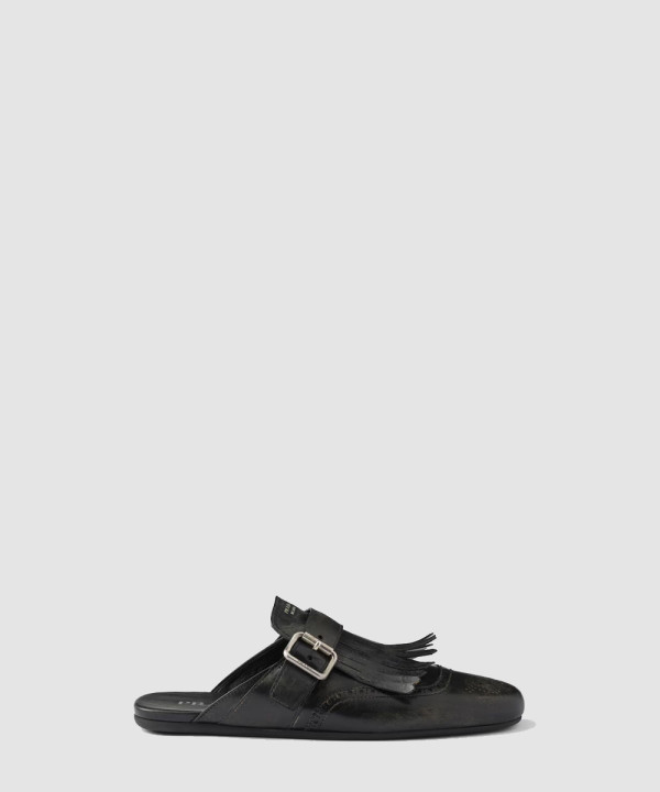 [PRADA-프라다] 셔플 프린지 가죽 뮬 1S973N