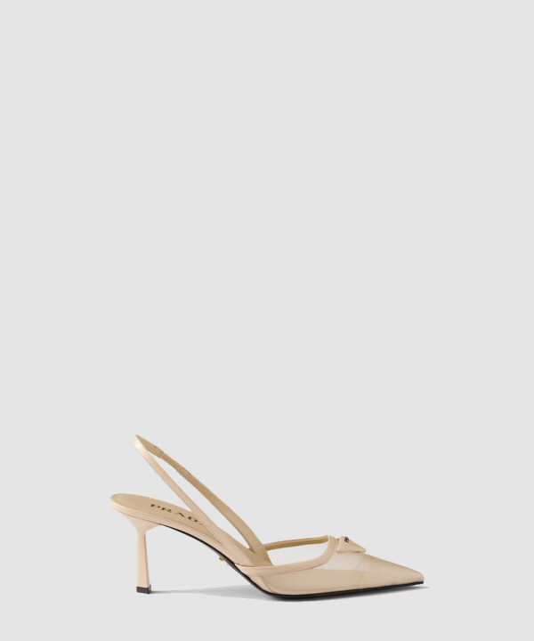 [PRADA-프라다] 메쉬 소재 슬링백 펌프스 1I891N