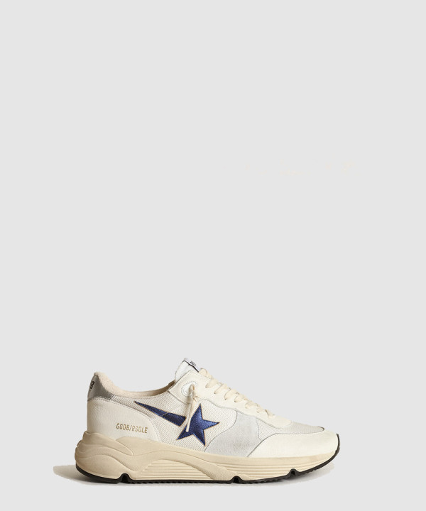 [Golden Goose-골든구스] 블루 라미네이티드 레더 스타 화이트 레더 & 메쉬 런닝솔 F003443