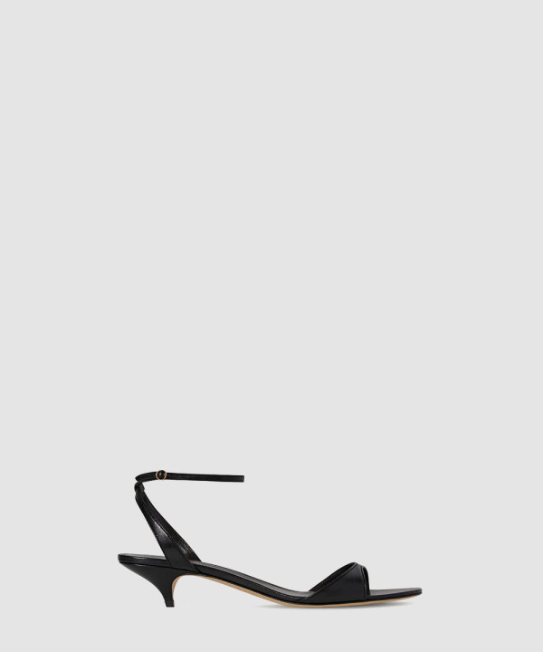 [THE ROW-더로우] Vika 가죽 앵클 스트랩 키튼 힐 F1583SL1BLK