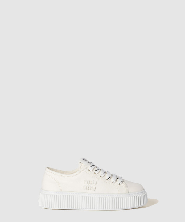 [MIU MIU-미우미우] 로고 장식 데님 스니커즈 5E389E