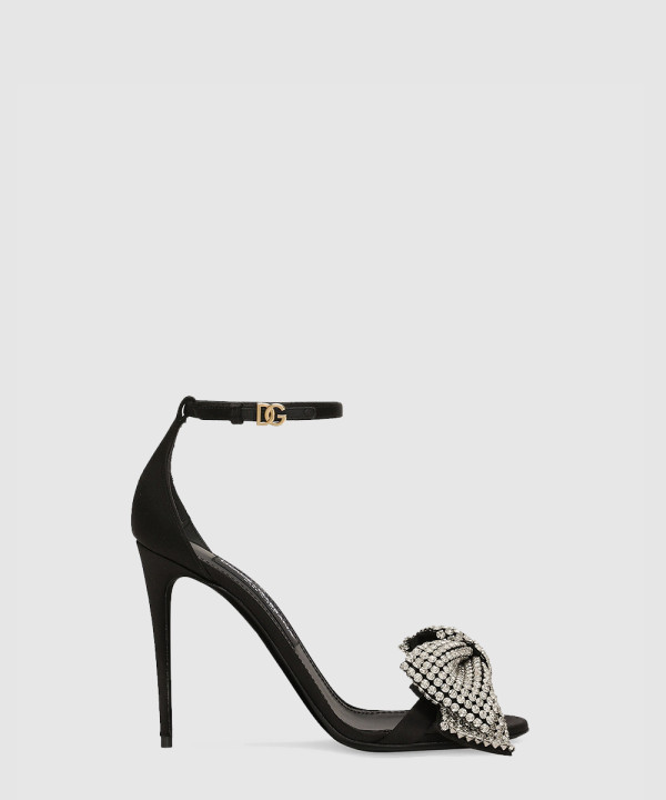 [DOLCE&GABBANA-돌체앤가바나] 라인스톤 장식 새틴 샌들 CR1793A9S438S488