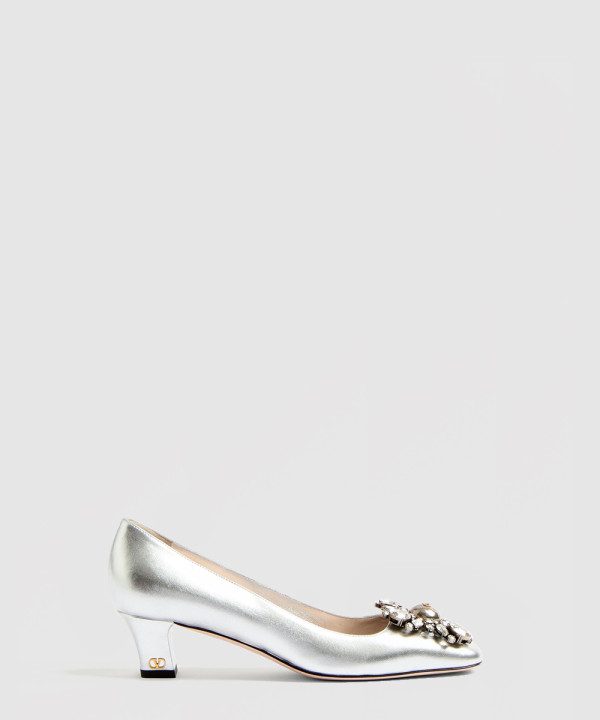 [VALENTINO-발렌티노] 프리슈즈 크리스털 디테일 라미네이트 나파 펌프스 45MM 6W2S0LM3QCB