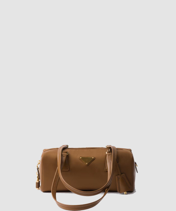 [PRADA-프라다] 자물쇠가 있는 미디엄 리나일론 및 가죽 탑 핸들 백 1BB127