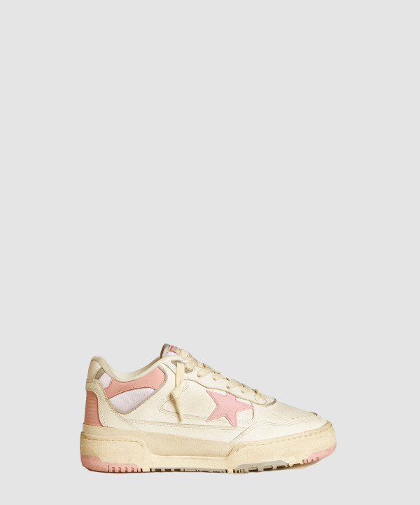 [Golden Goose-골든구스] 여성 핑크 TPU 스타 & 화이트 레더 힐탭 Forty2 F005711