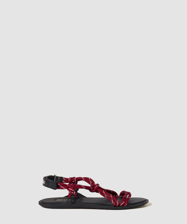 [MIUMIU-미우미우] 코드 및 가죽 샌들 5X420E