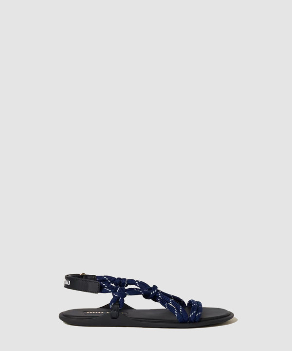 [MIUMIU-미우미우] 코드 및 가죽 샌들 5X420E