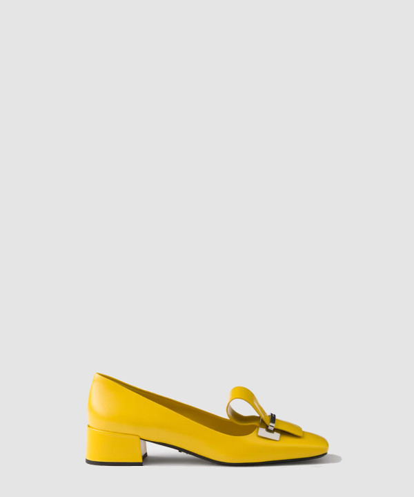 [PRADA-프라다] 투톤 브러쉬드 가죽 펌프스 1I963N