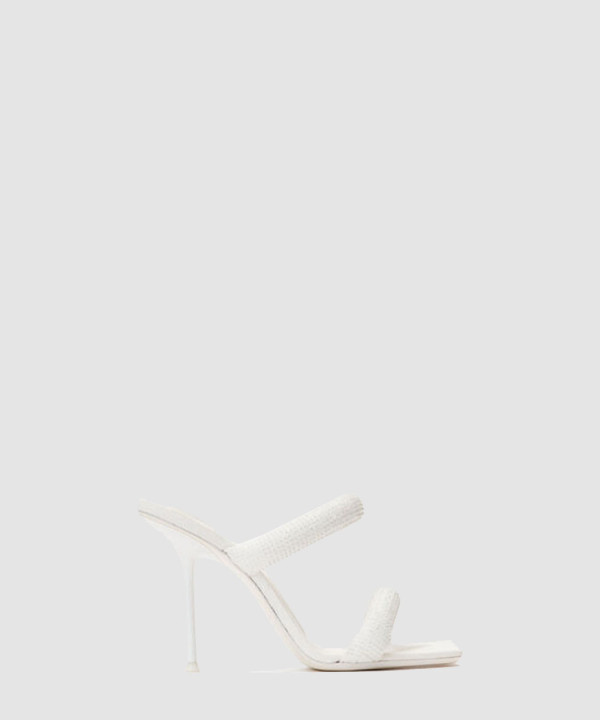 [ALEXANDER-알렉산더왕] 데님 크리스털 핫픽스 튜블러 샌들 30125S004100