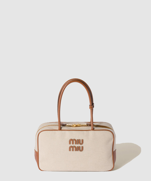 [MIU MIU-미우미우] 캔버스 및 가죽 보 백 5BB163