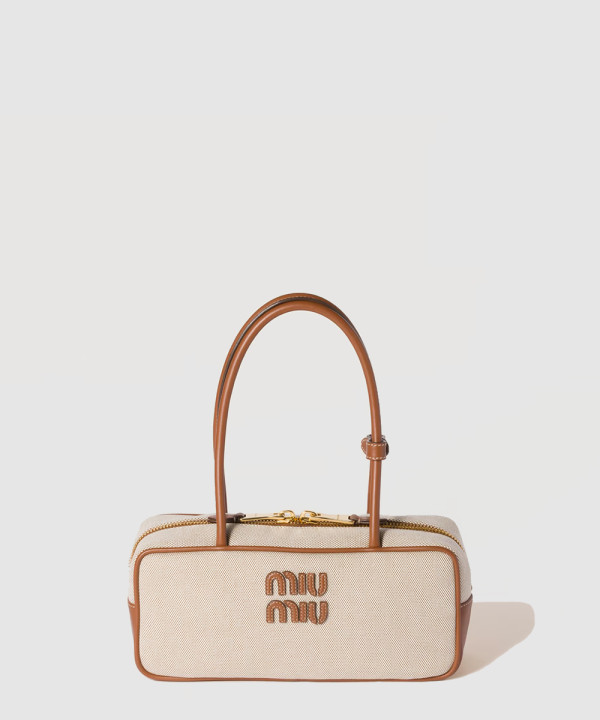 [MIU MIU-미우미우] 캔버스 및 가죽 보 백 5BB173