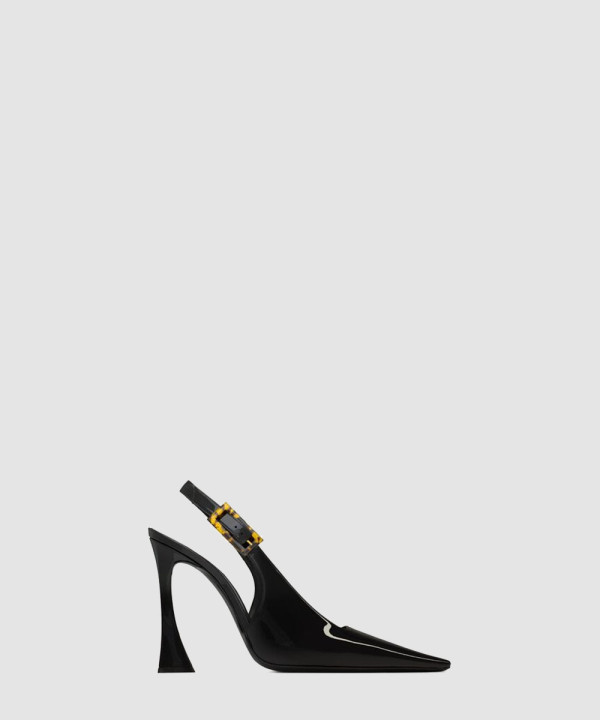 [SAINT LAURENT-생로랑] 페이턴트 가죽 소재의 JACQUELINE 슬링백 펌프스  786756