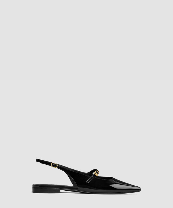 [CELINE-셀린느] 주디 플랫 슬링백 페이턴트 카프스킨  363684582D