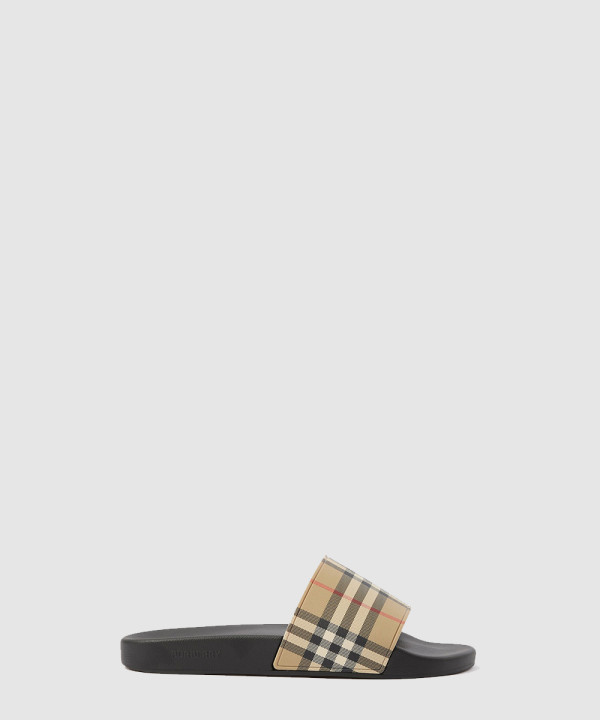 [BURBERRY-버버리] 체크 슬라이드 샌들 80569421