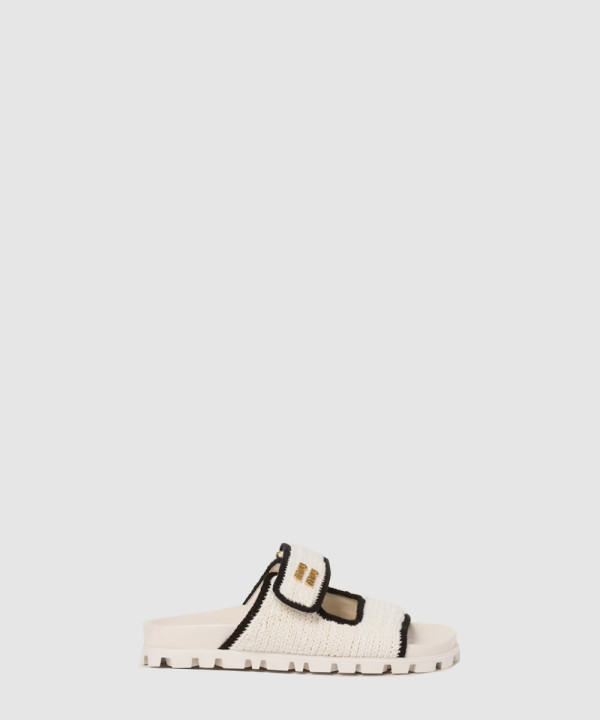 [MIUMIU-미우미우] 크로셰 니트 슬라이드 5XX641