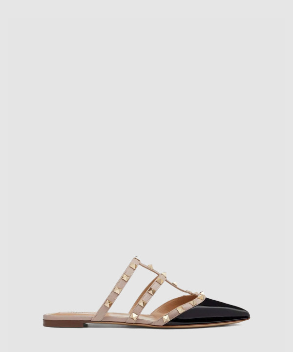 [VALENTINO-발렌티노] 페이턴트 가죽 락스터드 뮬 5W2S0H15VNW