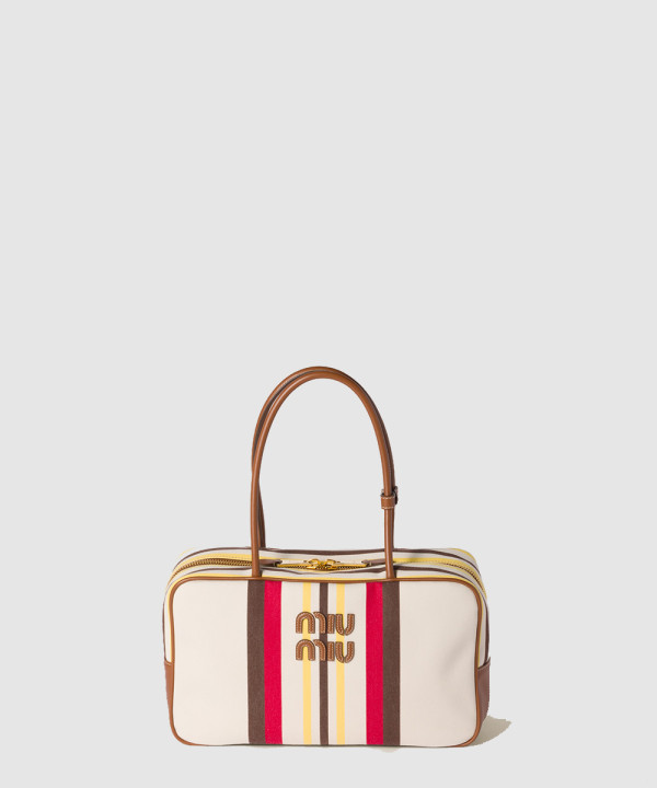 [MIU MIU-미우미우] 캔버스 및 가죽 보 백 5BB163