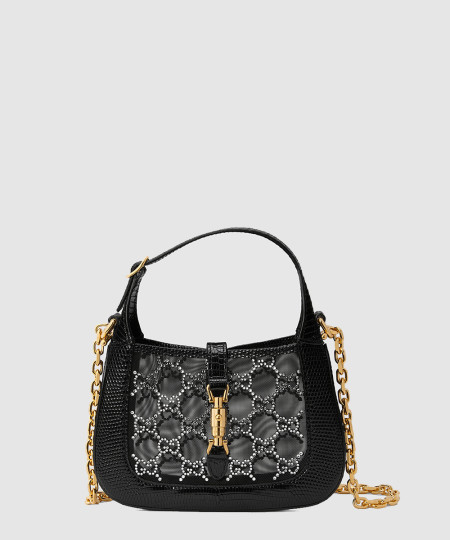 [GUCCI-구찌] 재키 1961 미니 크리스털 GG 리자드 백 677027