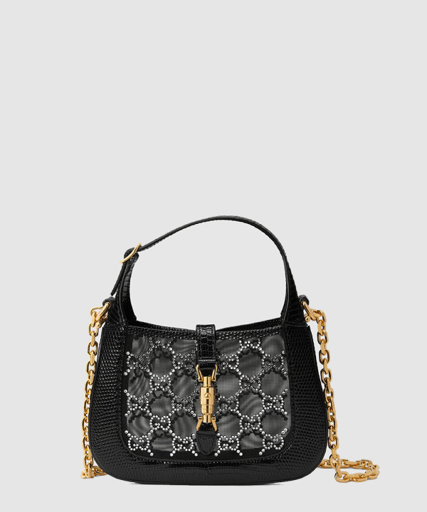 [GUCCI-구찌] 재키 1961 미니 크리스털 GG 리자드 백 677027