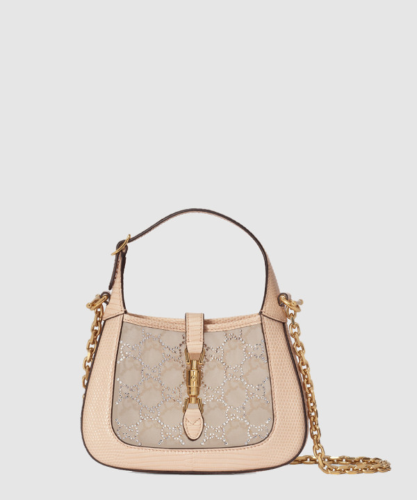 [GUCCI-구찌] 재키 1961 미니 크리스털 GG 리자드 백 677027